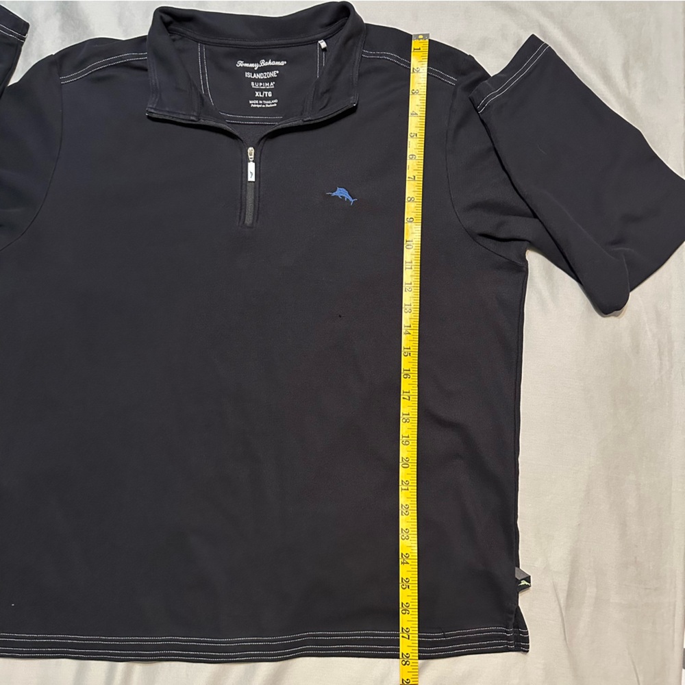 Tommy Bahama IslandZone Black Quarter Zip Pullover Supima Cotton XL Longsleeve - Picture 13 of 15